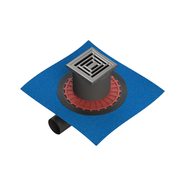 Душевой трап 15x15 см, горизонтальный